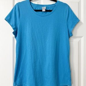 Chico's Bright Turquoise Crewneck Short Sleeve Tee